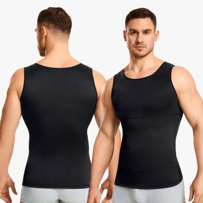 Men's Sleeveless Solid Crew Neck Shapewear Undershirt
