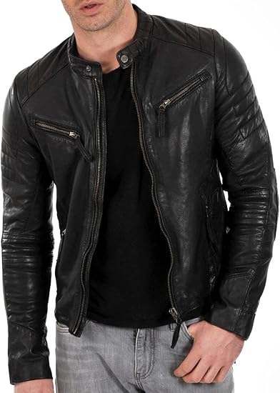 Men's Artificial Leather Biker Jacket