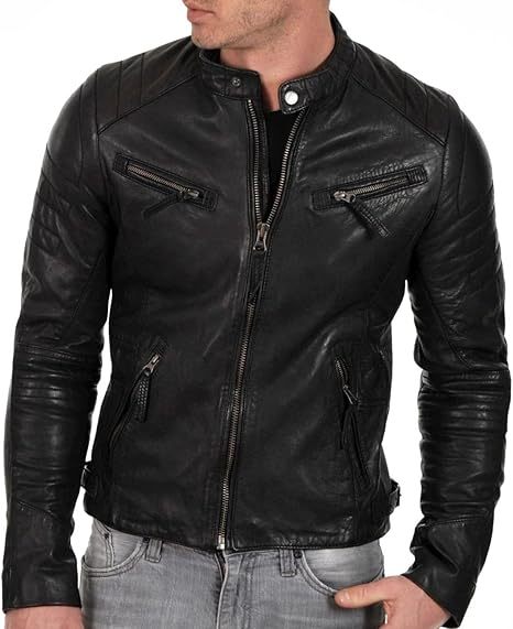 Men's Artificial Leather Biker Jacket