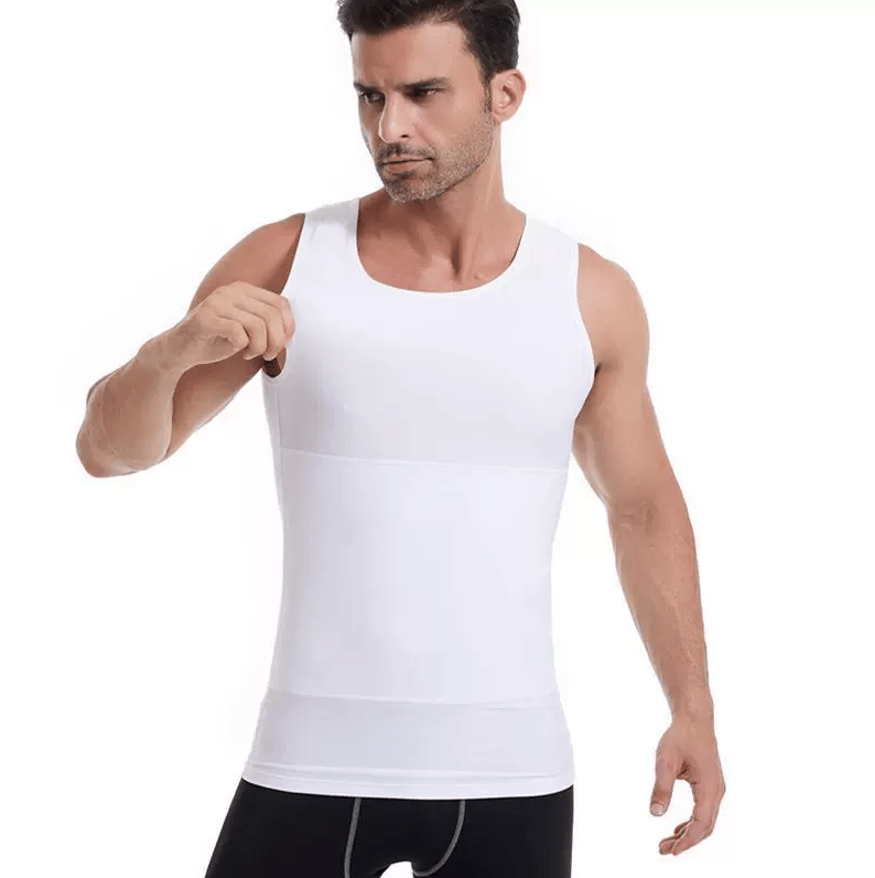 Men's Sleeveless Solid Crew Neck Shapewear Undershirt