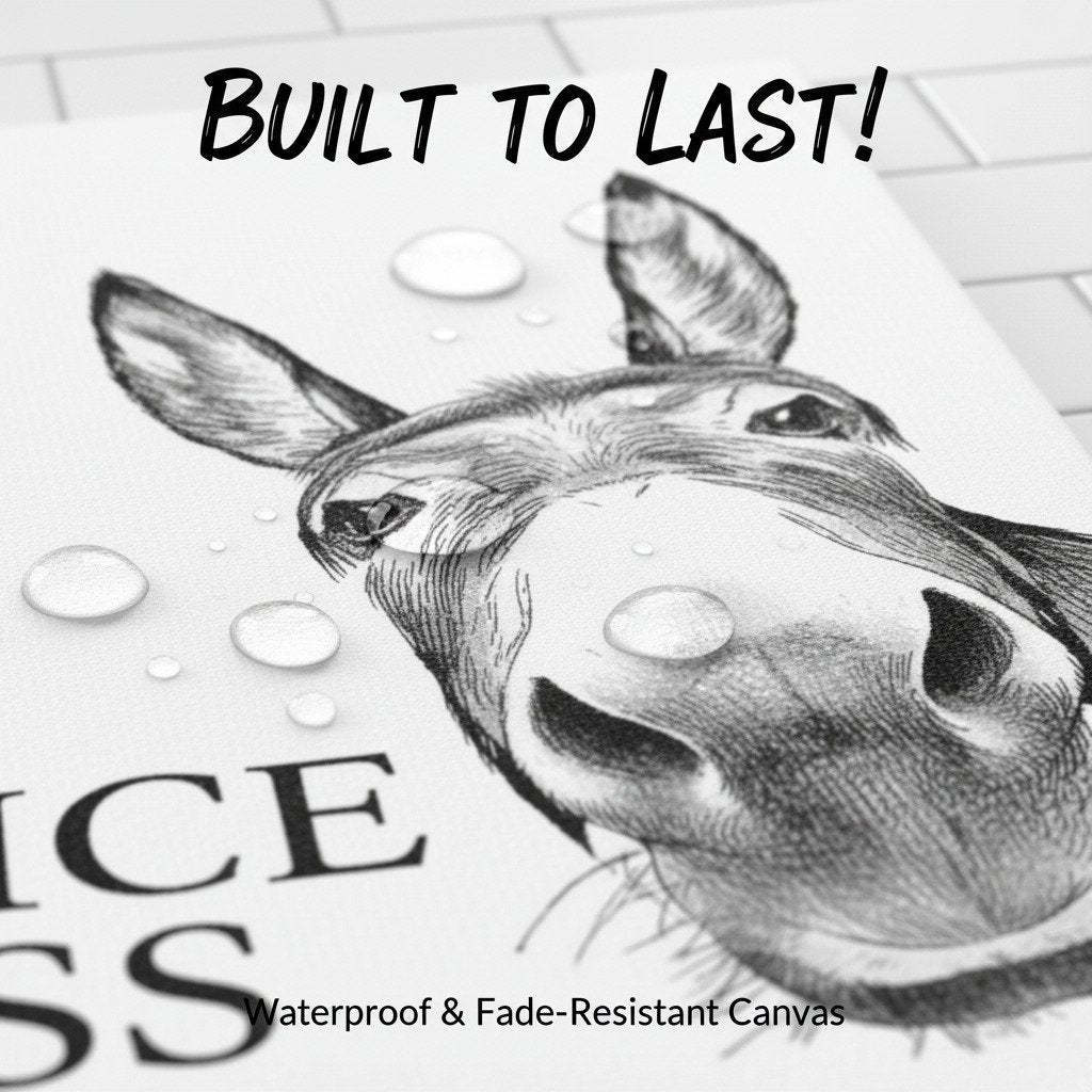 🏡✨Funny Bathroom Wall Art - "Nice Ass" Donkey Print