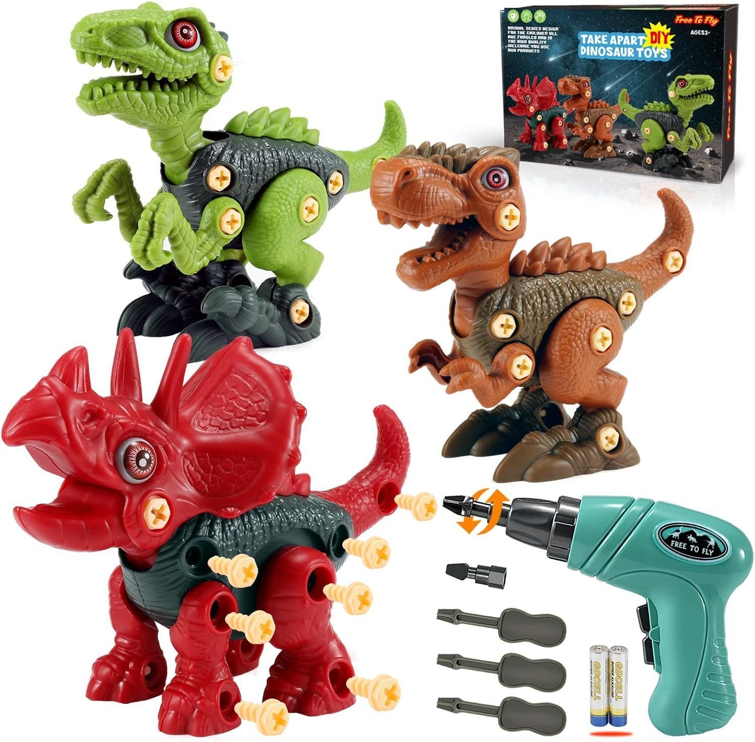 ⏰BLACK FRIDAY SALE🎁Dinosaurs STEM Toy Kit with Electric Drill Gift