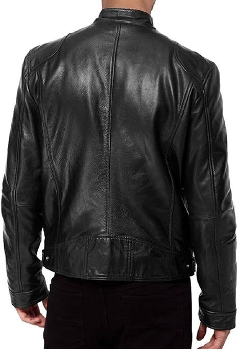 Men's Artificial Leather Biker Jacket