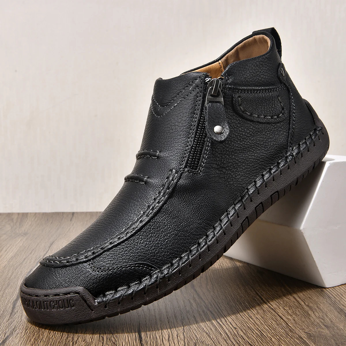 ⏰ Limited-Time 70% OFF – Men’s Handmade Leather Driving Boots | Wide T