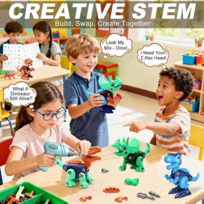 ⏰BLACK FRIDAY SALE🎁Dinosaurs STEM Toy Kit with Electric Drill Gift