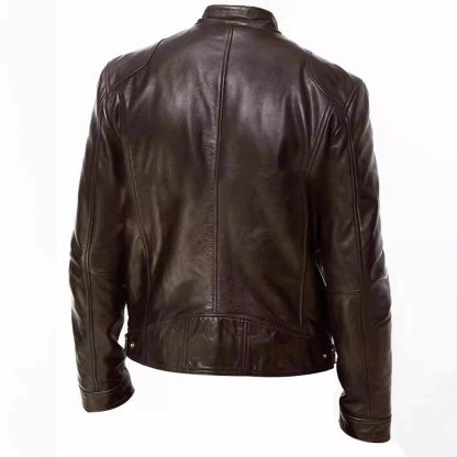 Men's Artificial Leather Biker Jacket