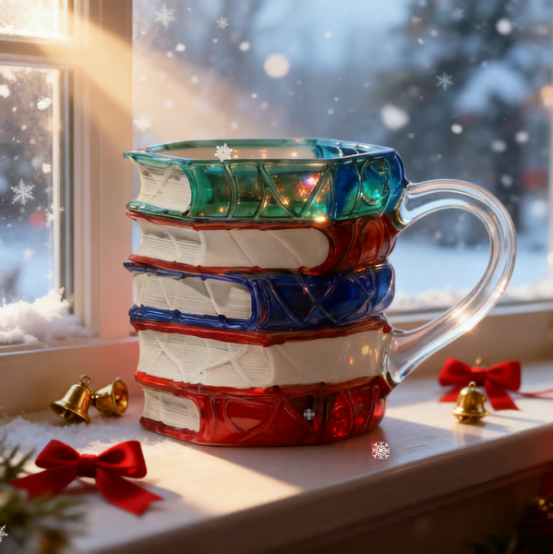 📚Painted Book Mug☕