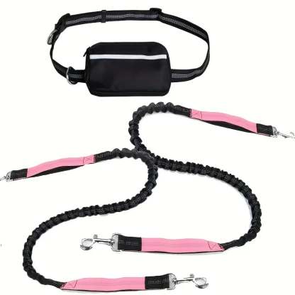 Hands Free Dog Leash with Zipper Pouch