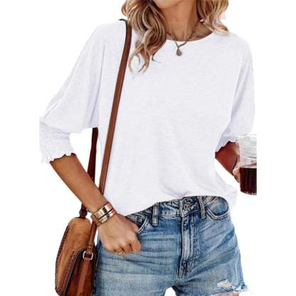 Women's 2025 Fashion Tops 3/4 Sleeve T-Shirts Cute Crewneck Basic Business Tees