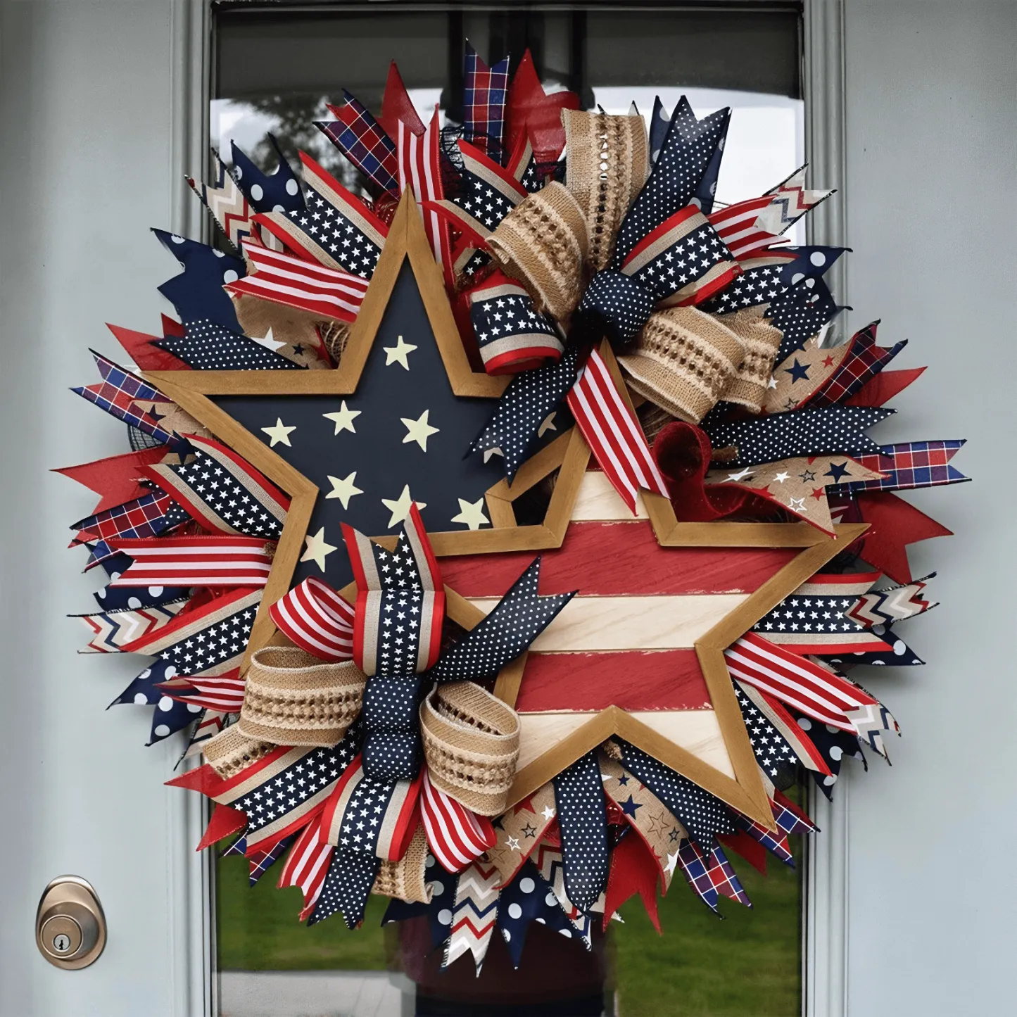🏵100% Handmade American Patriotic Star Wreath (Mariana Smith Handmade®)