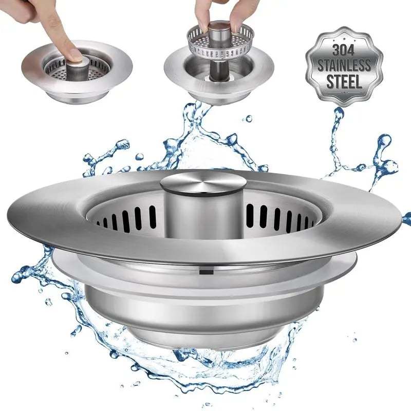 🔥LAST DAY 49% OFF-Upgraded 3 in 1 Kitchen Sink Drain Strainer