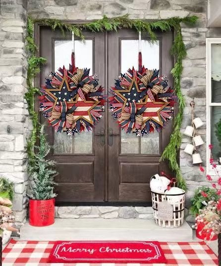 🏵100% Handmade American Patriotic Star Wreath (Mariana Smith Handmade®)