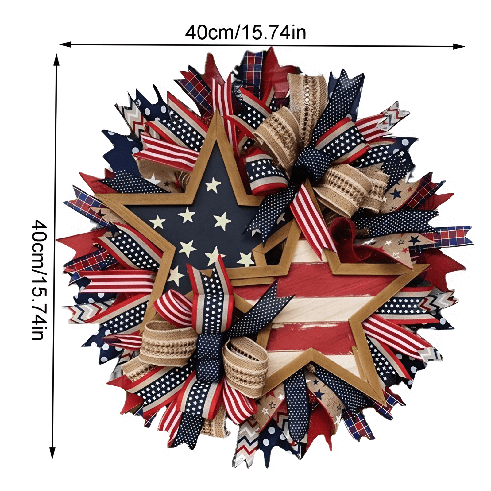🏵100% Handmade American Patriotic Star Wreath (Mariana Smith Handmade®)