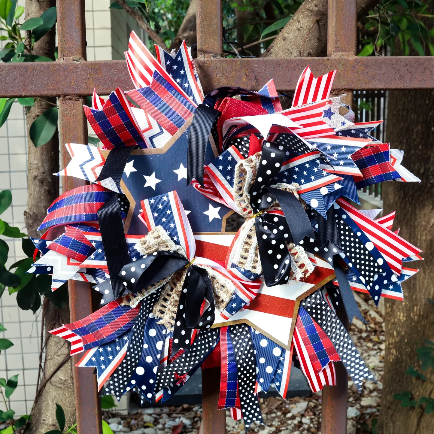 🏵100% Handmade American Patriotic Star Wreath (Mariana Smith Handmade®)