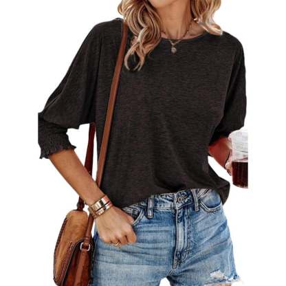 Women's 2025 Fashion Tops 3/4 Sleeve T-Shirts Cute Crewneck Basic Business Tees