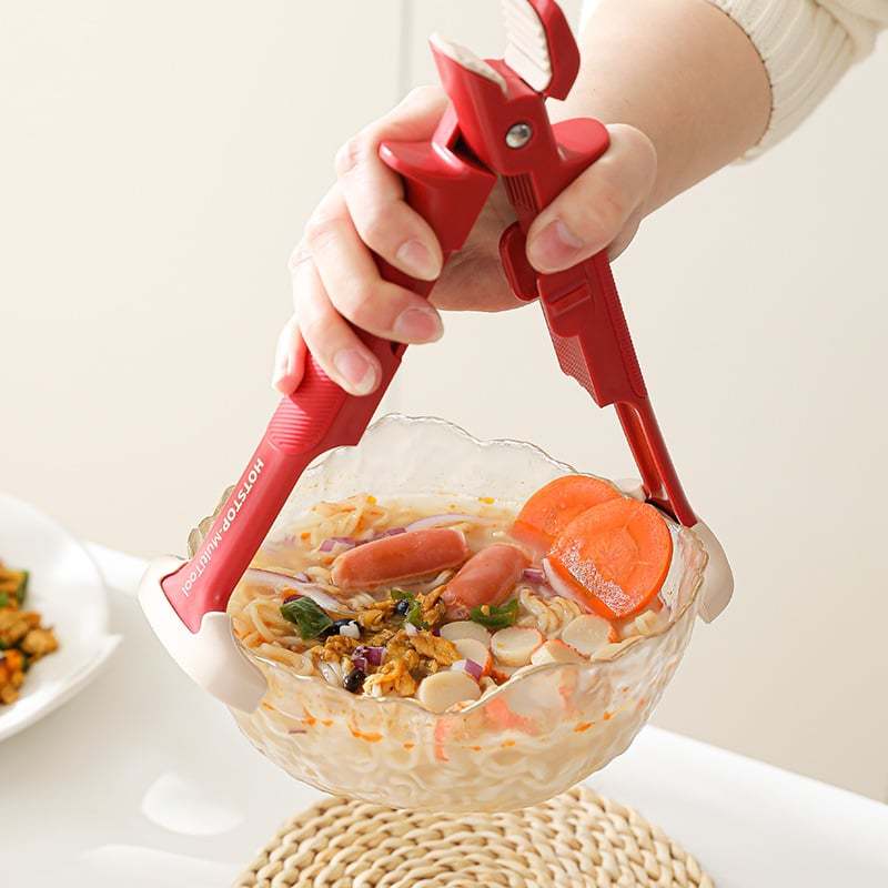 🔥 Heat-Resistant Bowl Gripper Tongs – Safe & Effortless Handling for Hot Dishes! 🍜