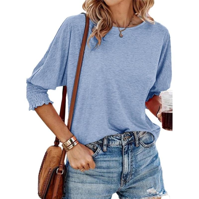 Women's 2025 Fashion Tops 3/4 Sleeve T-Shirts Cute Crewneck Basic Busi