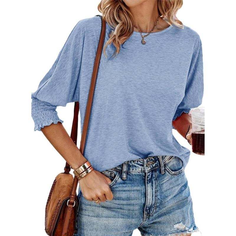 Women's 2025 Fashion Tops 3/4 Sleeve T-Shirts Cute Crewneck Basic Business Tees