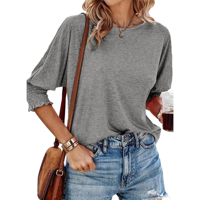 Women's 2025 Fashion Tops 3/4 Sleeve T-Shirts Cute Crewneck Basic Business Tees