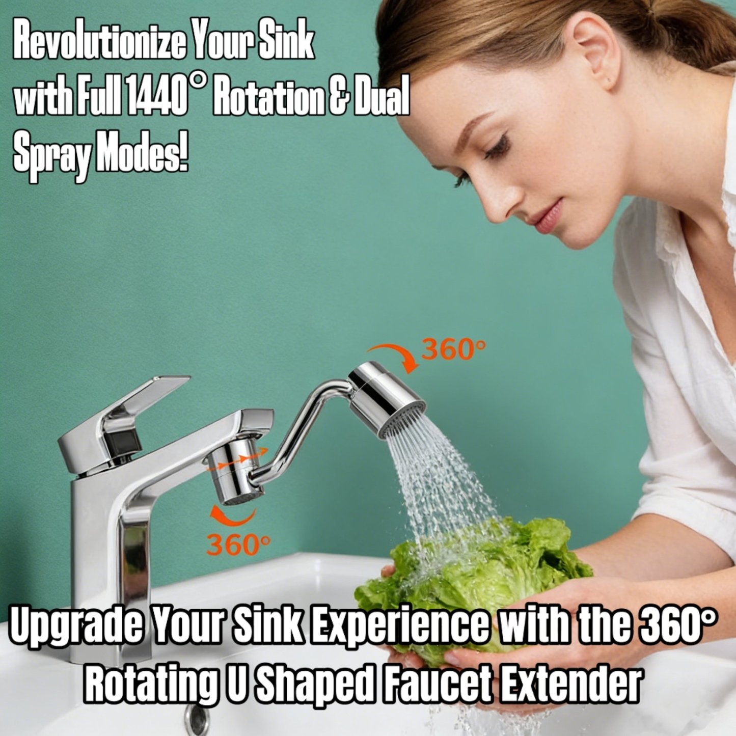 🔥Last Day 50% OFF🔥Swivel Rotatable Tap Aerator Extension 2-Mode Splash All-Angle Precision Control