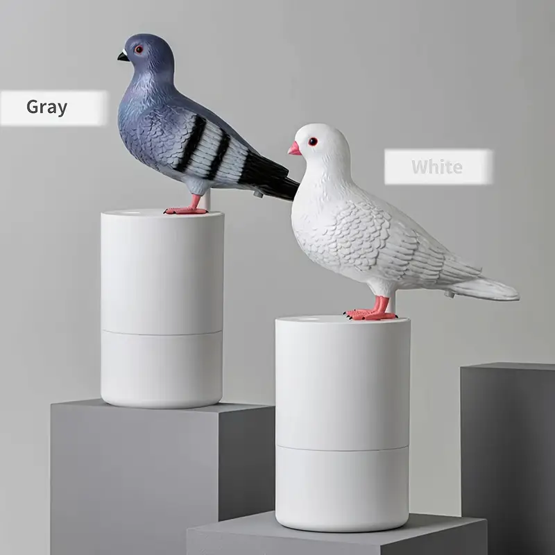 funny pigeon design foam soap dispenser freestanding automatic hand soap dispenser for kitchen bathroom non contact plastic   requires 4 aa batteries not included battery operated details 5