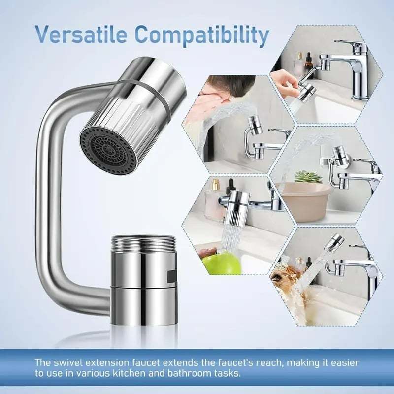 🔥Last Day 50% OFF🔥Swivel Rotatable Tap Aerator Extension 2-Mode Splash All-Angle Precision Control
