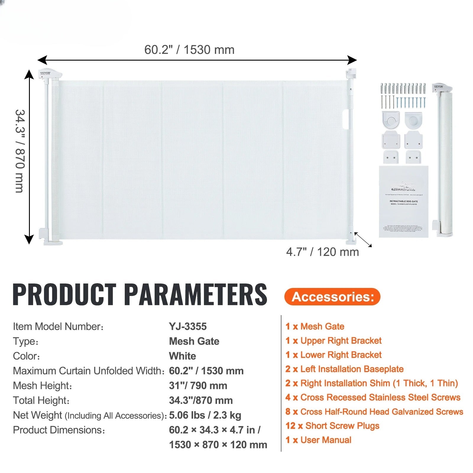 Pet Retractable Dog Gate