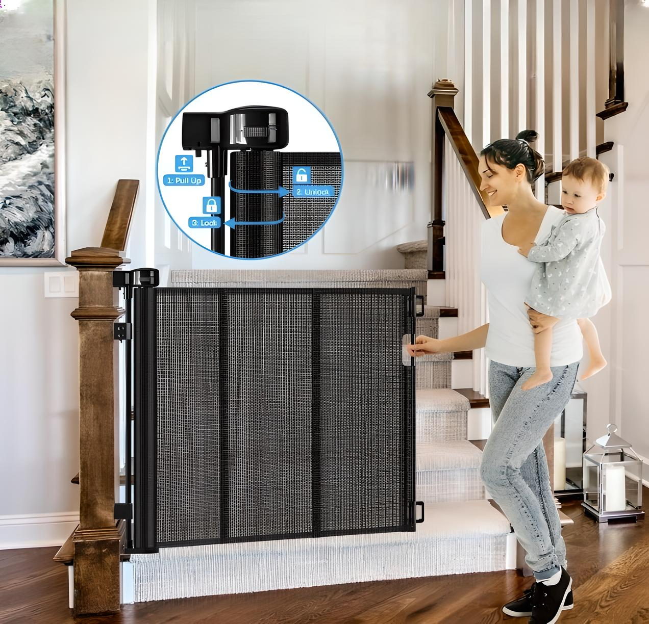 Pet Retractable Dog Gate