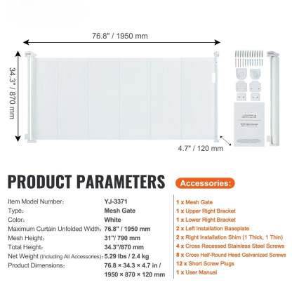 Pet Retractable Dog Gate