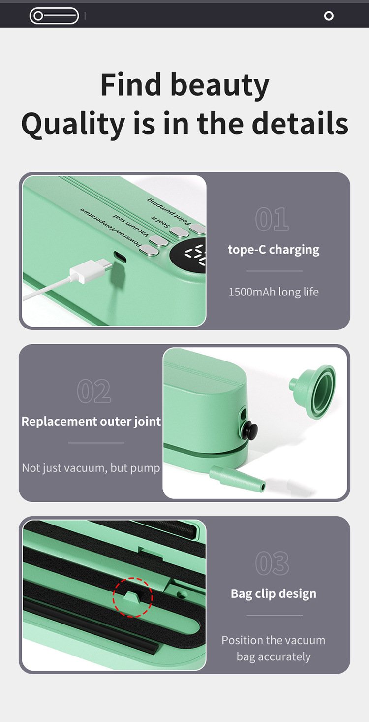 🥗 Keep Your Food Fresh – 49% OFF – ✨Mini Wireless Vacuum Sealer