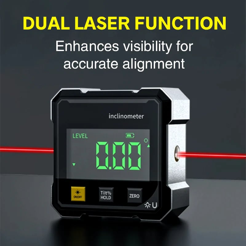 4-Side Magnetic Digital Angle Gauge with Laser 🔥📐 — Precise & Hands-Free Measurement 🧲✨