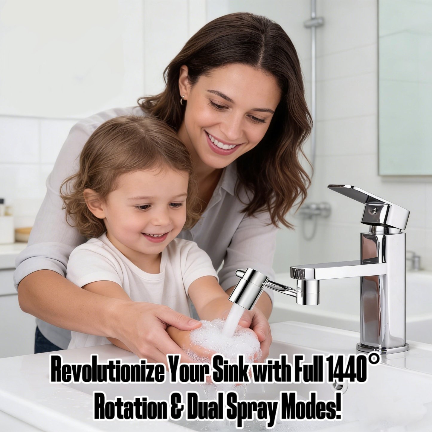 🔥Last Day 50% OFF🔥Swivel Rotatable Tap Aerator Extension 2-Mode Splash All-Angle Precision Control