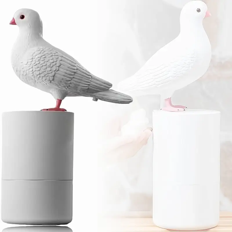 funny pigeon design foam soap dispenser freestanding automatic hand soap dispenser for kitchen bathroom non contact plastic   requires 4 aa batteries not included battery operated details 3