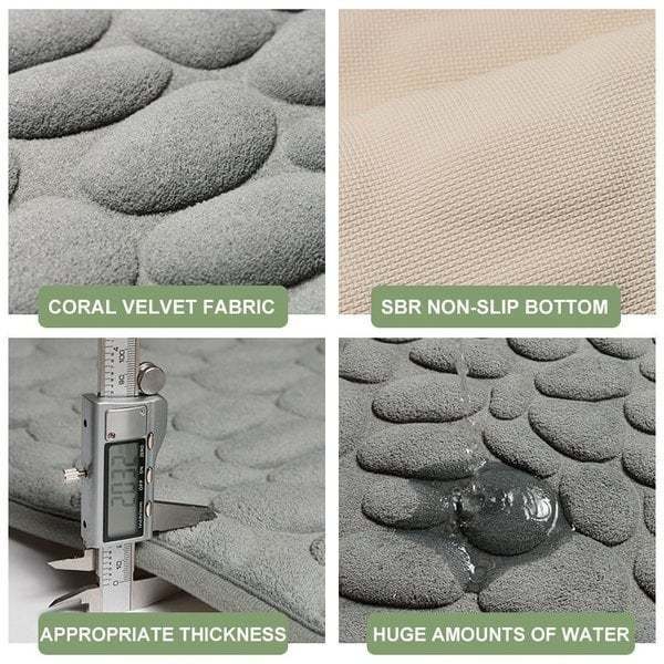 🔥Hot Sale 49% OFF NOW - Cobblestone Embossed Bathroom Bath Mat - BUY 2 FREE SHIPPING