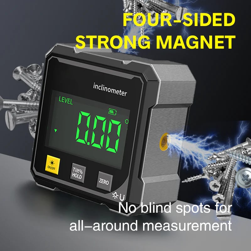 4-Side Magnetic Digital Angle Gauge with Laser 🔥📐 — Precise & Hands-Free Measurement 🧲✨