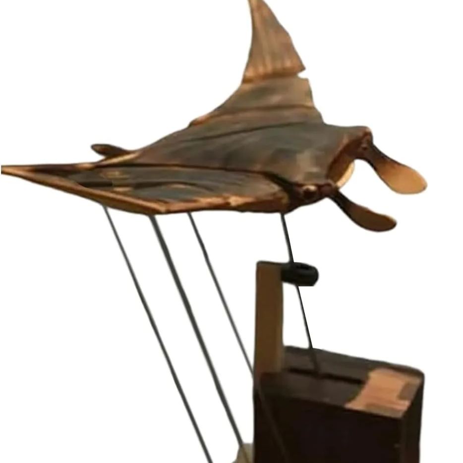Wooden Figurines | Wooden Manta Ray Mechanical Figurine,Decorative Home Decor for Desk Table Shelf Porch Indoor Birthday Office Living Room Bar Bedroom Entryway Mantel Window