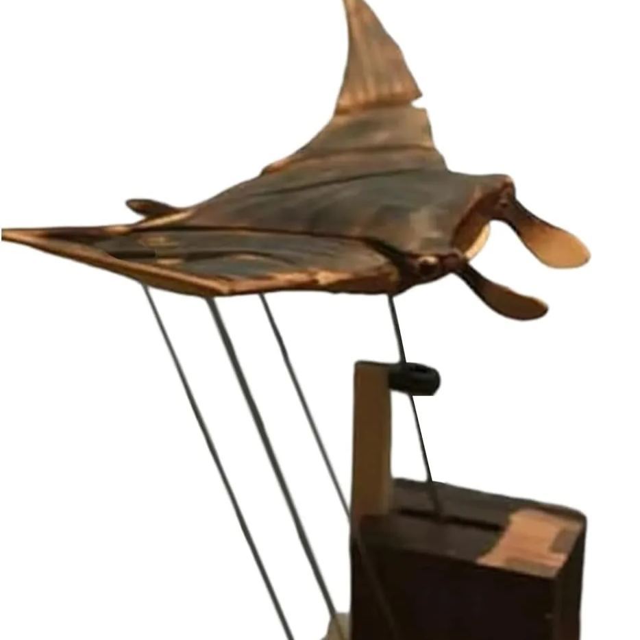 Wooden Figurines | Wooden Manta Ray Mechanical Figurine,Decorative Home Decor for Desk Table Shelf Porch Indoor Birthday Office Living Room Bar Bedroom Entryway Mantel Window