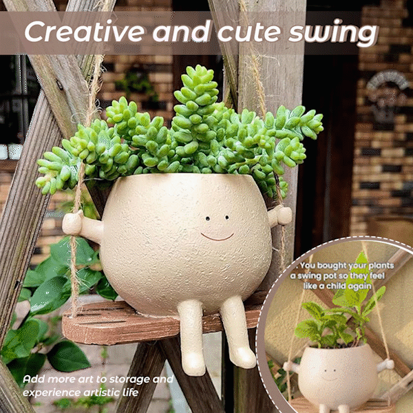 🔥Special Sale -49% OFF - 🌿Swing Smiling Face Flower Pot✨