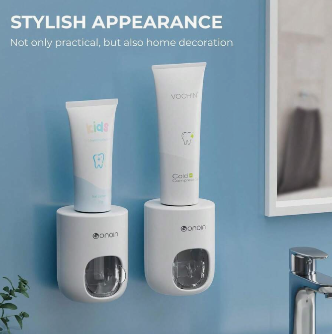 🌟【Automatic Toothpaste Dispenser】🤖 Hands-Free, Wall-Mounted, Squeeze with Ease! 🦷✨