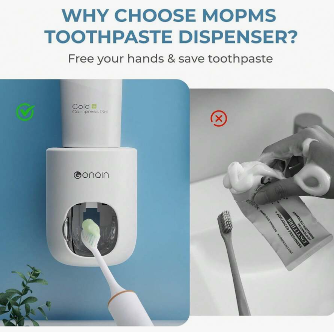 🌟【Automatic Toothpaste Dispenser】🤖 Hands-Free, Wall-Mounted, Squeeze with Ease! 🦷✨