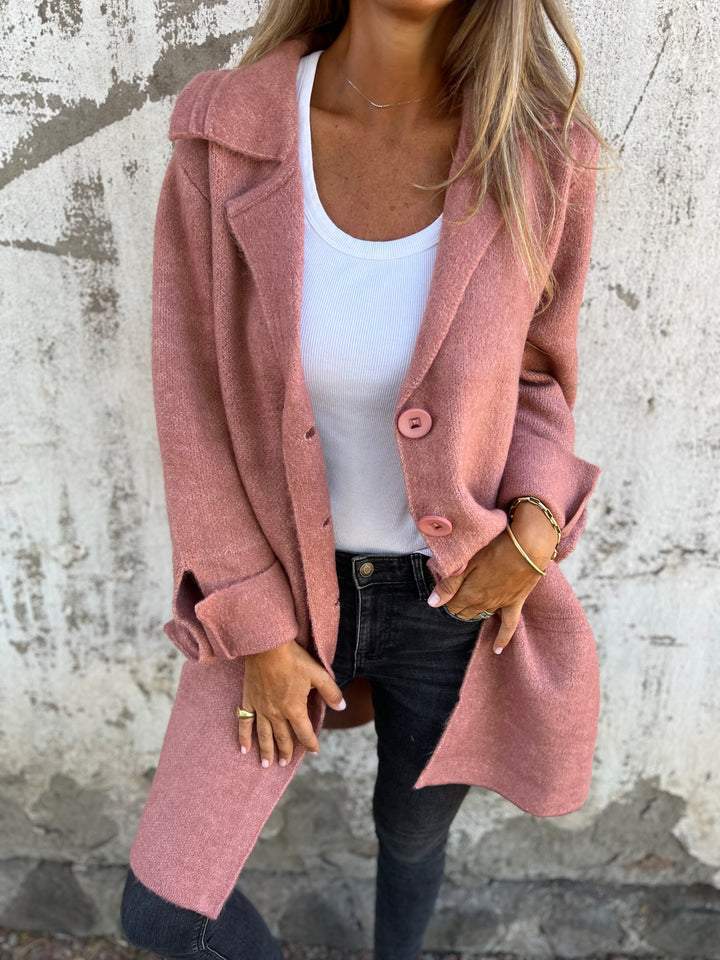Casual Lapel Wool Single Breasted Long Coat