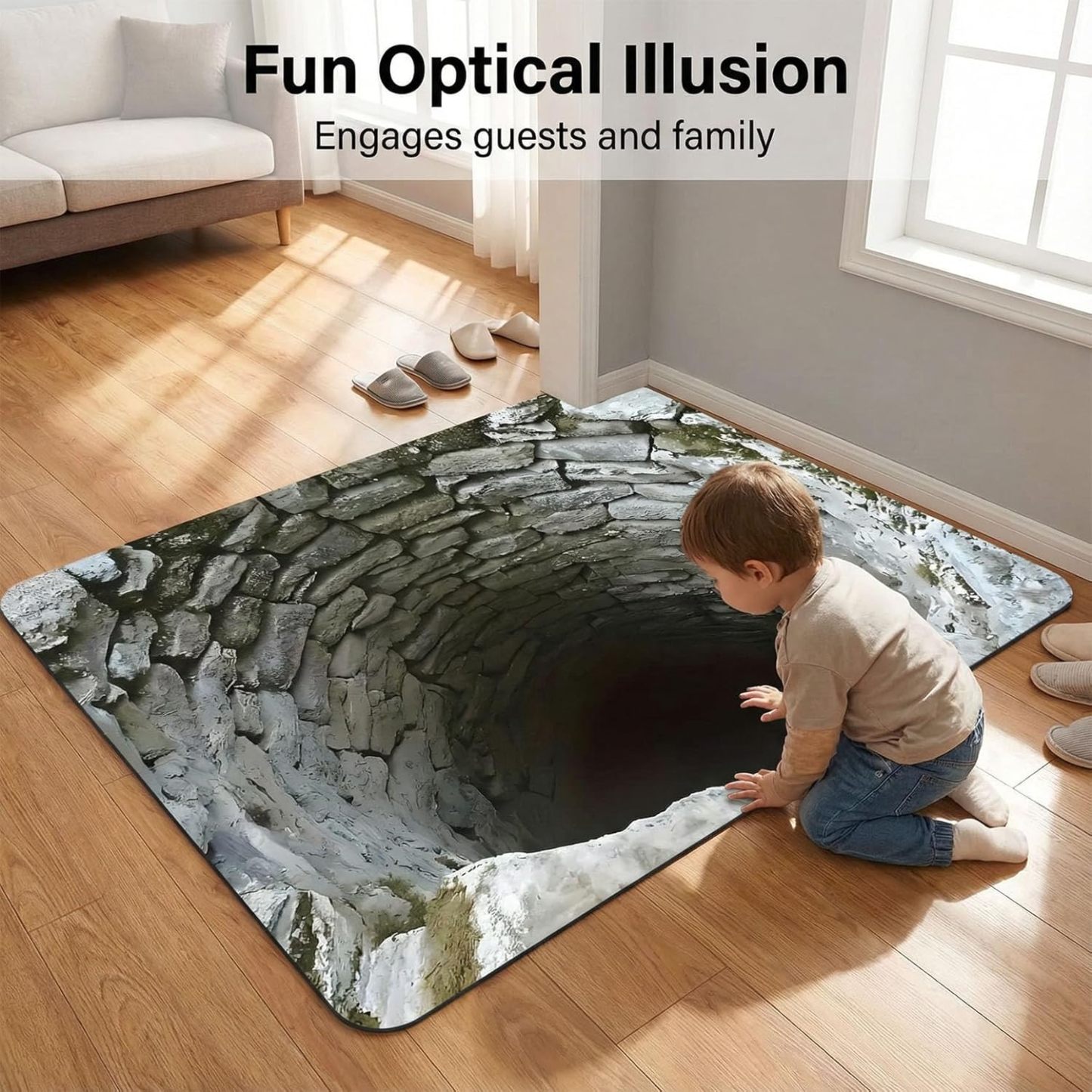 Mind-Bending 3D Optical Illusion Rug – The Viral "Deep Well" Mat Everyone is Talking About!