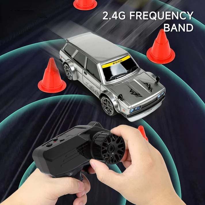 1/24 Scale High-speed drift racer with wireless remote control and four-wheel drive power