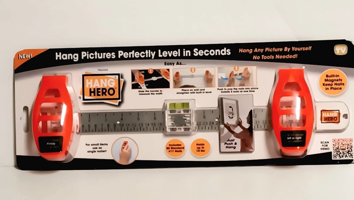 🔥Effortless Dual-Nail Picture Hanger with Built-in Level! 🎯🖼️