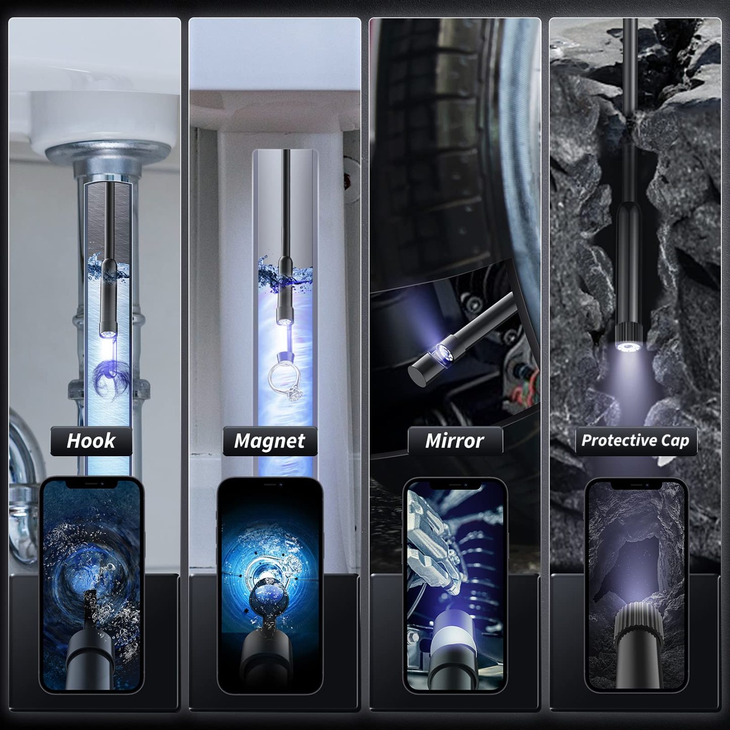 🔎 Plug-and-Play Endoscope Camera – Compatible with Android & iPhone & ipad for Direct Connection