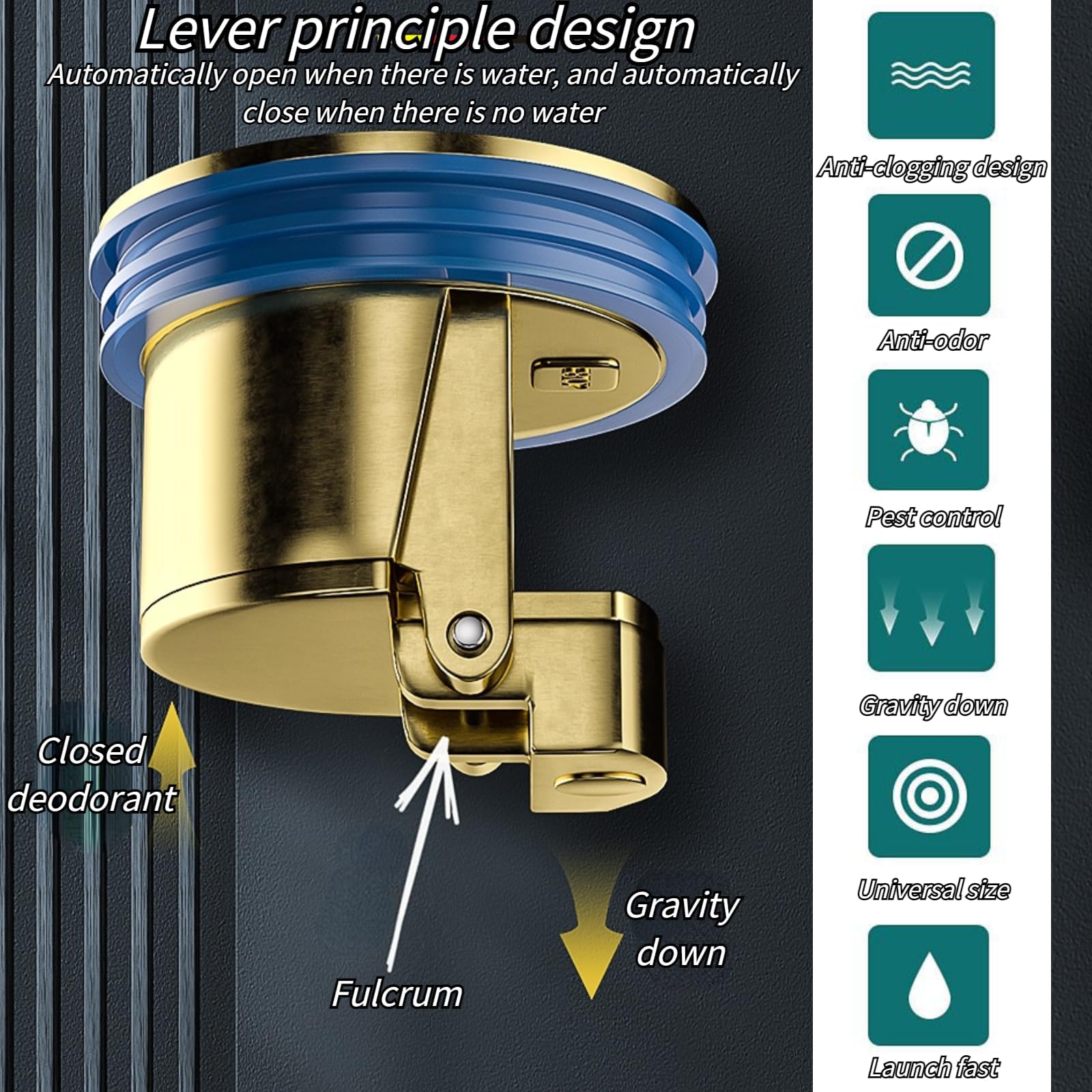 Downspout Universal Brass Floor Drain Core Anti-Odor Deodorizer-SLOOSELYK