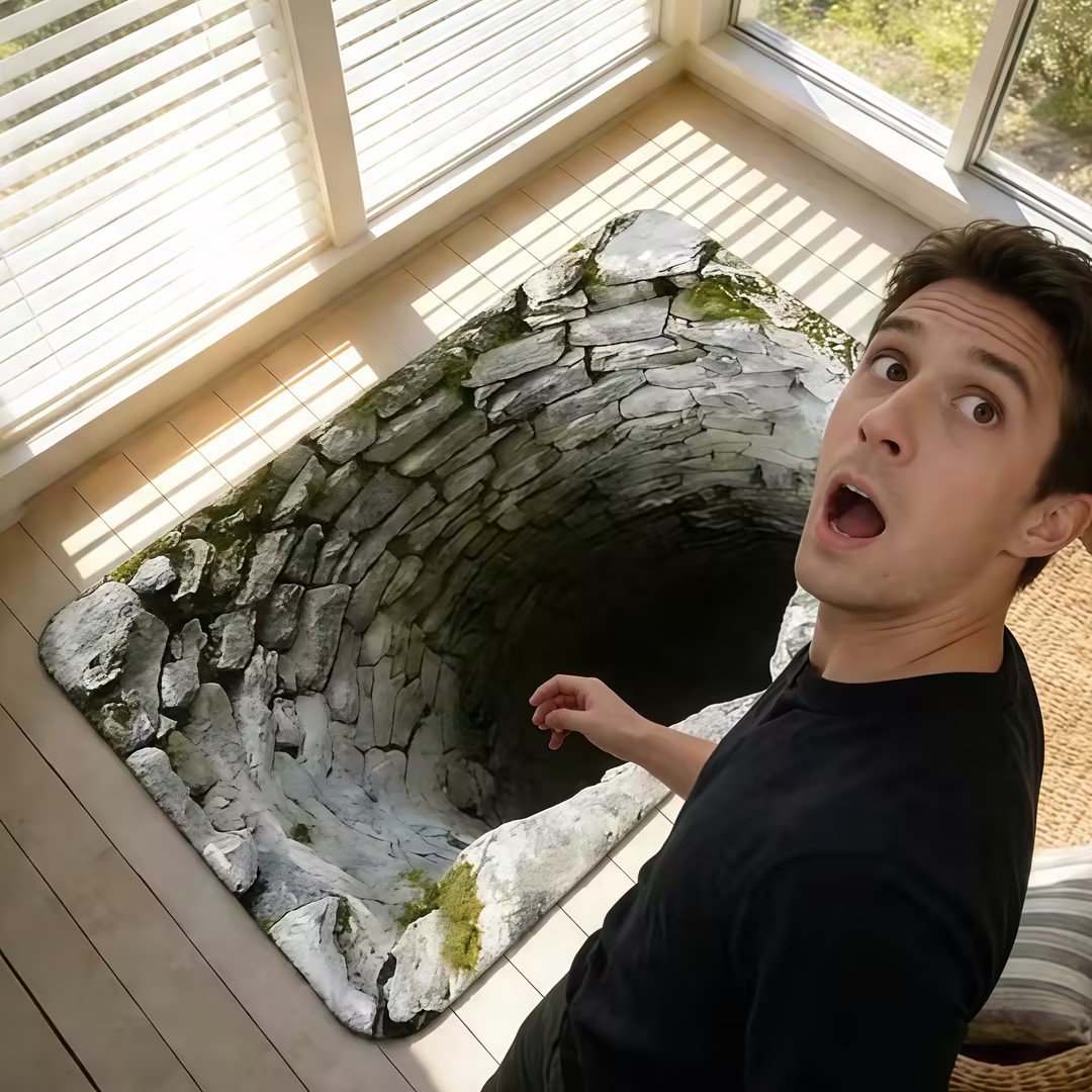 Mind-Bending 3D Optical Illusion Rug – The Viral "Deep Well" Mat Everyone is Talking About!