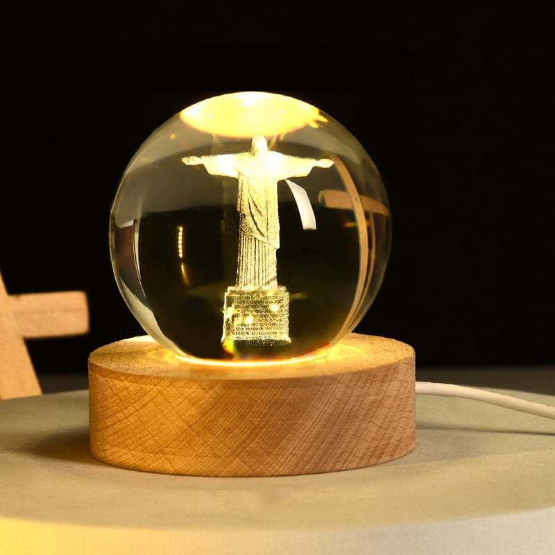 ✨ 3D Crystal Ball Night Light