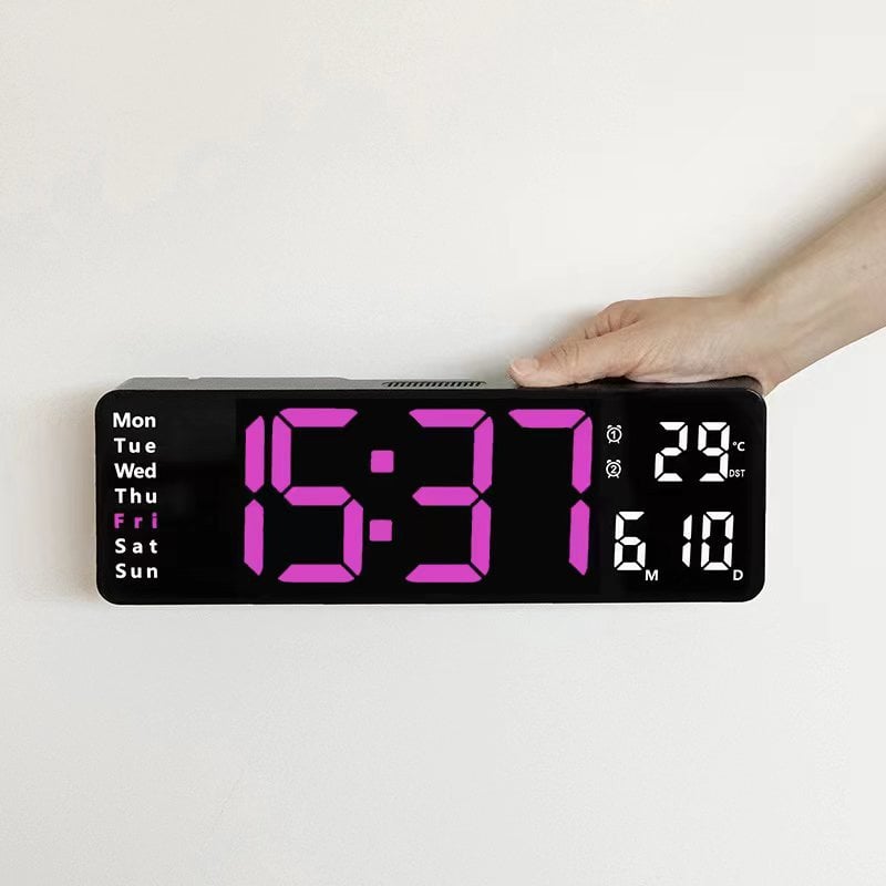 ⚡13" Large Digital Clock with Temperature, Date, Auto DST, Night Light, Auto Brightness Dimmer-SLOOSELYK