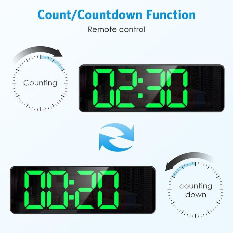 ⚡13" Large Digital Clock with Temperature, Date, Auto DST, Night Light, Auto Brightness Dimmer-SLOOSELYK